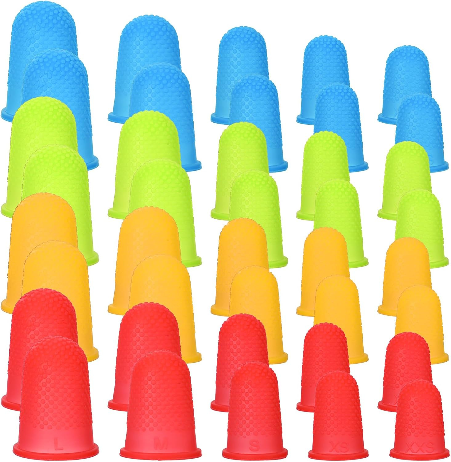 40 Pcs Rubber Finger Tips Office Silicone Thumb Protectors Anti-Slip Grip