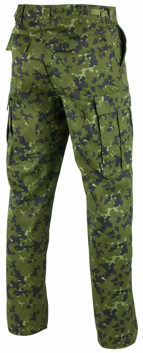 DANISH MILITARY CAMOUFLAGE BDU PANTS MILITARY CARGO 6 POCKET FATIGUE TROUSERS