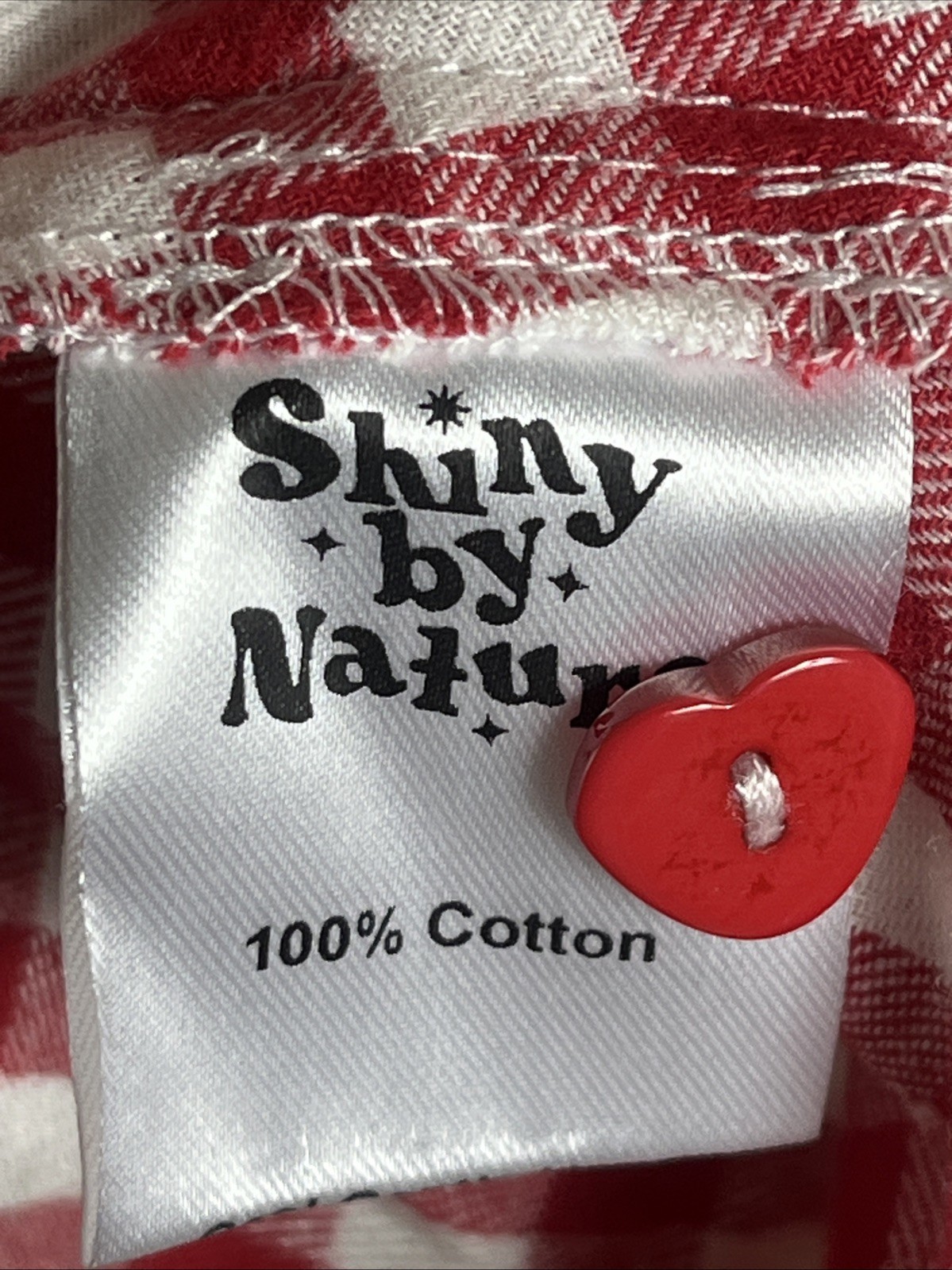Shiny By Nature Glad I “Found You” Gingham Dress Size M Red/White NWOT