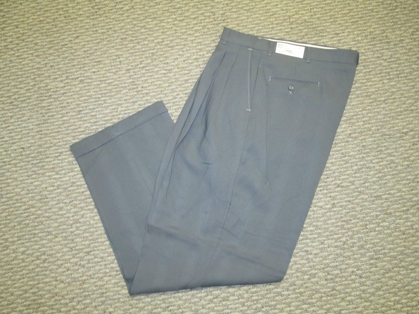 Mens Unique Gray Dress Cuffed Pants 32 34 36 38 40 X 32 Style #3 NEW