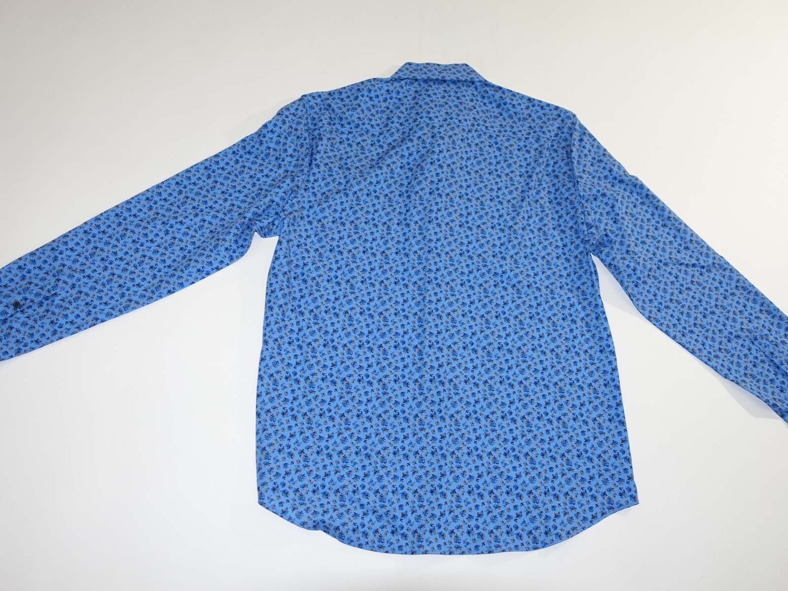 Jos. A. Bank Mens Slim Fit Button Front Shirt Large NWT Long Sleeves Floral Blue