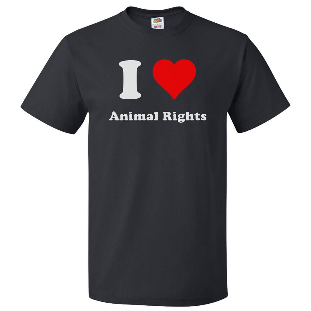 I Love Animal Rights T shirt I Heart Animal Rights Tee