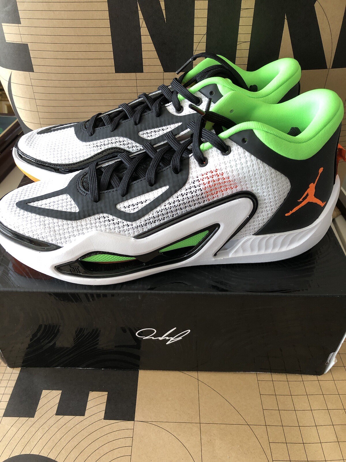 Nike Jordan Tatum 1 White|Orange |Black Home Team DZ3324-108 Men Size 10.5