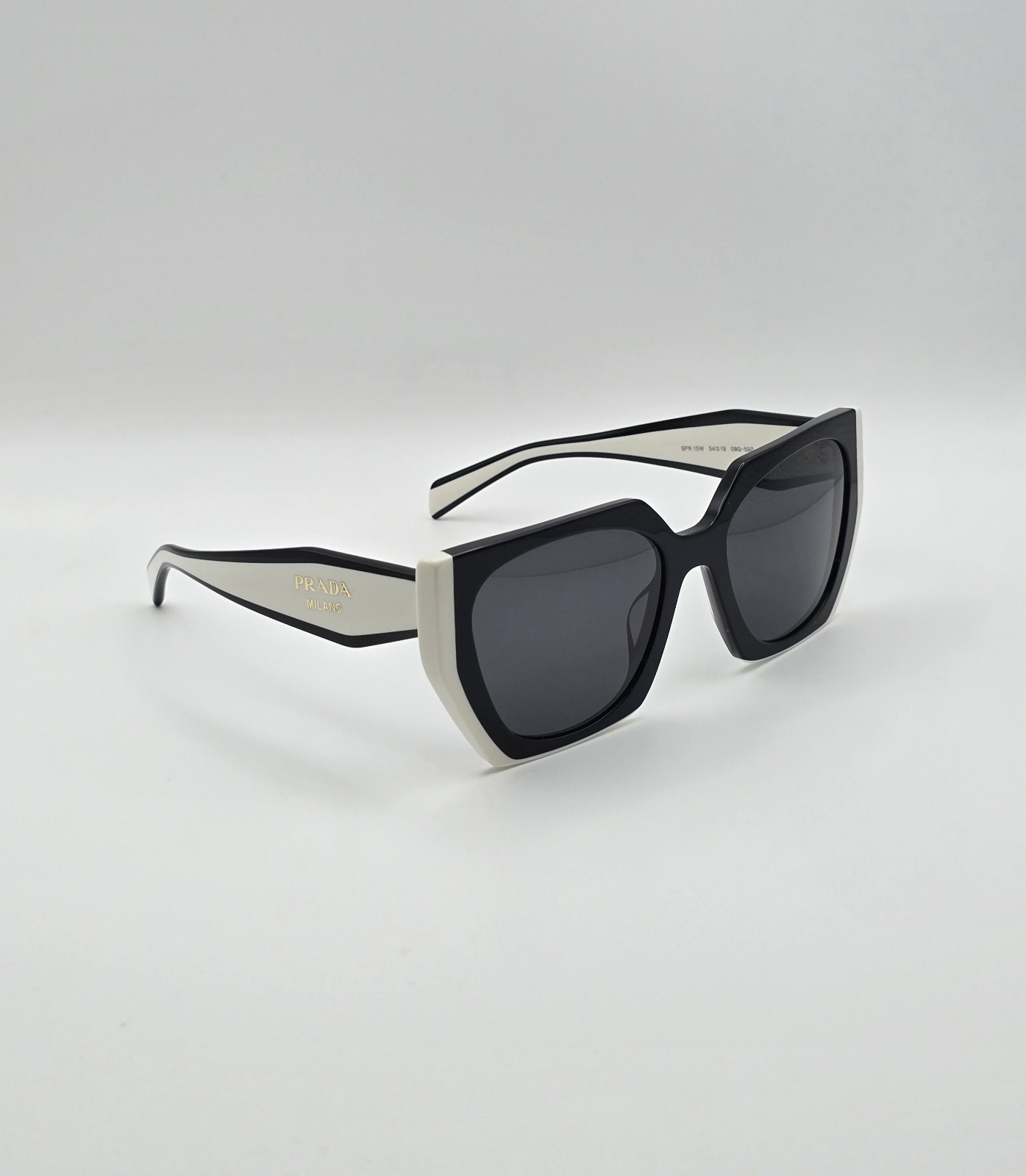 Prada PR15WS 09Q-5S0 Black / Talc – Dark Grey Lens 54mm Sunglasses