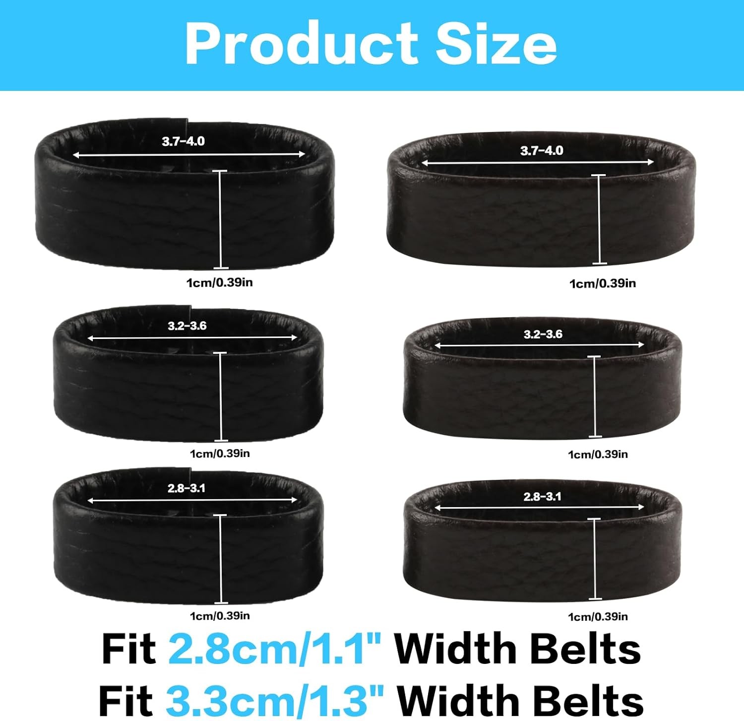 7 Pcs Leather Belt Loop Keepers with Puncher for 1.1″-1.57″ Straps