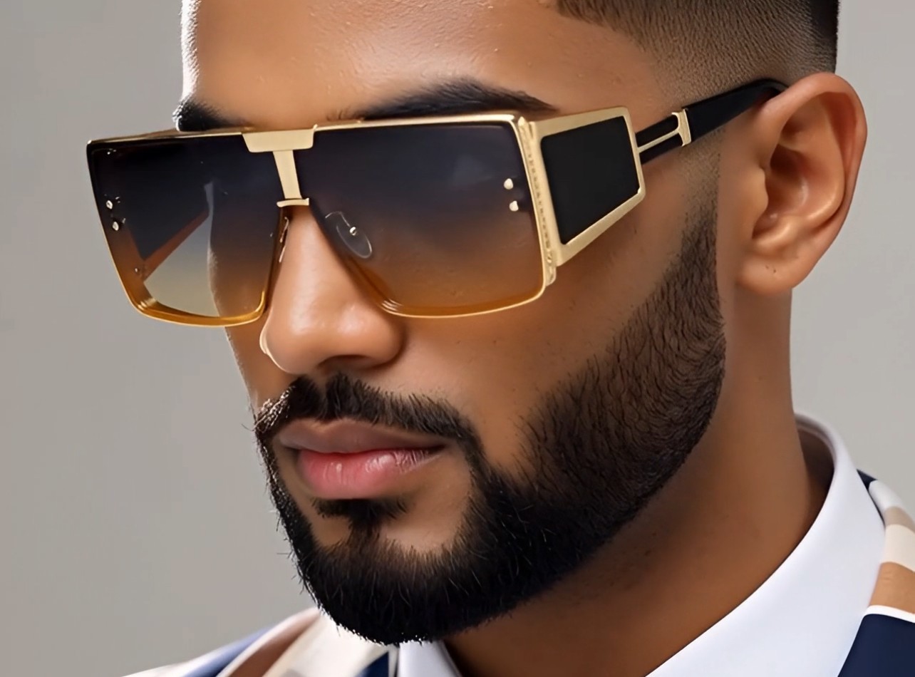 Sunglasses Dark Black Lens Men Hip Hop Cholo Square Gangster Stylish Outdoor New