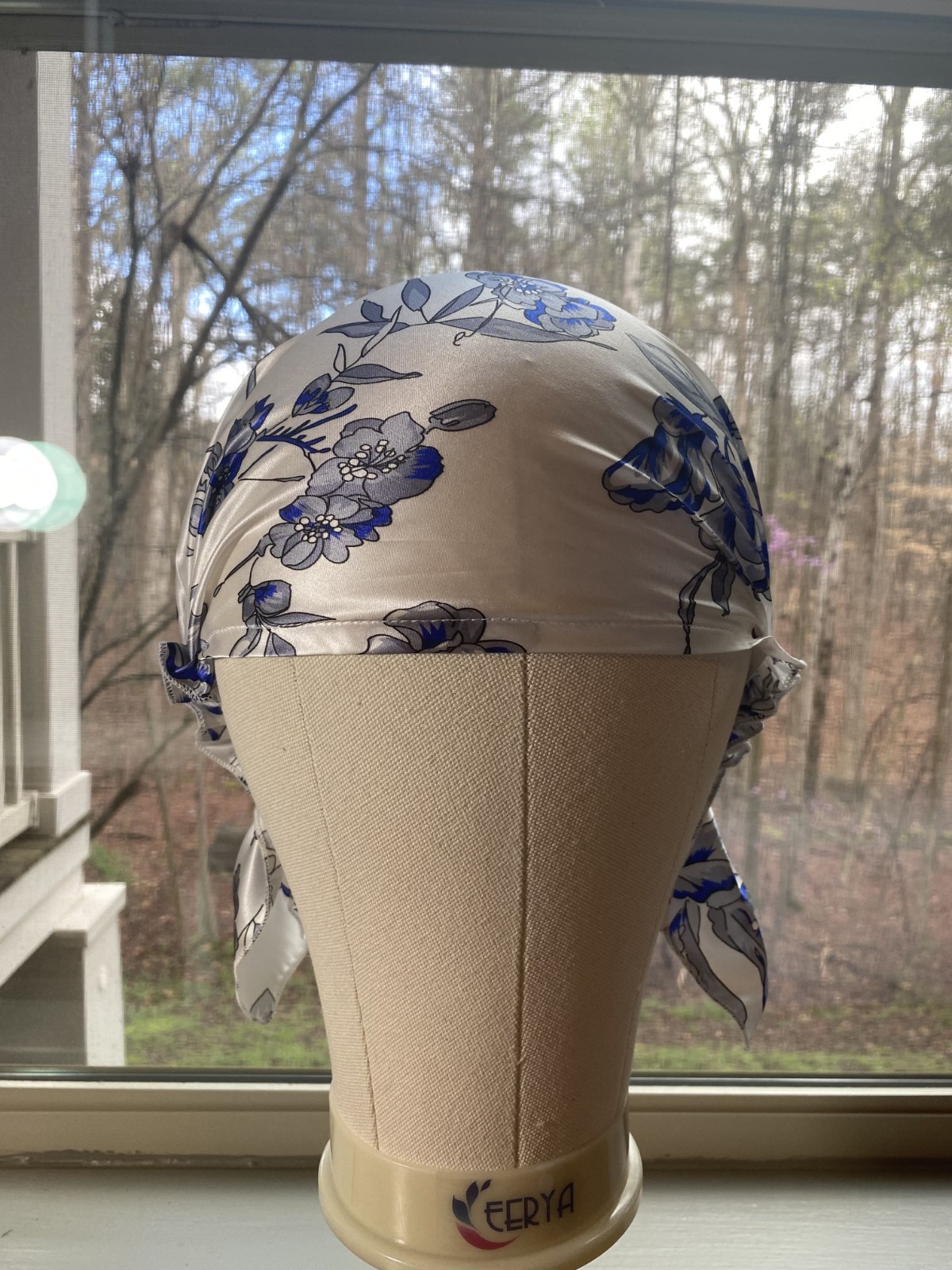 100% Mulberry Silk Floral Sleep Bonnet, Hair Protection, Frizz Reduction