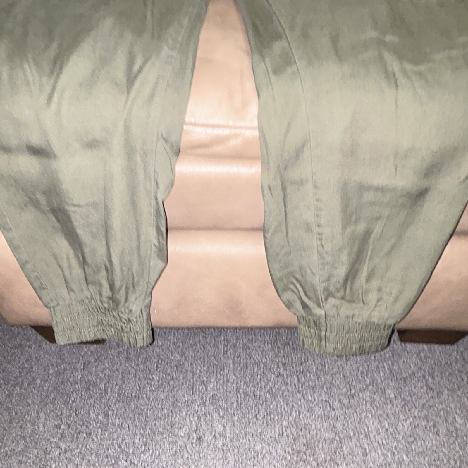 Indigo Rein Women’s Green Cargo Jogger Pants Pockets Elastic Waist Size M