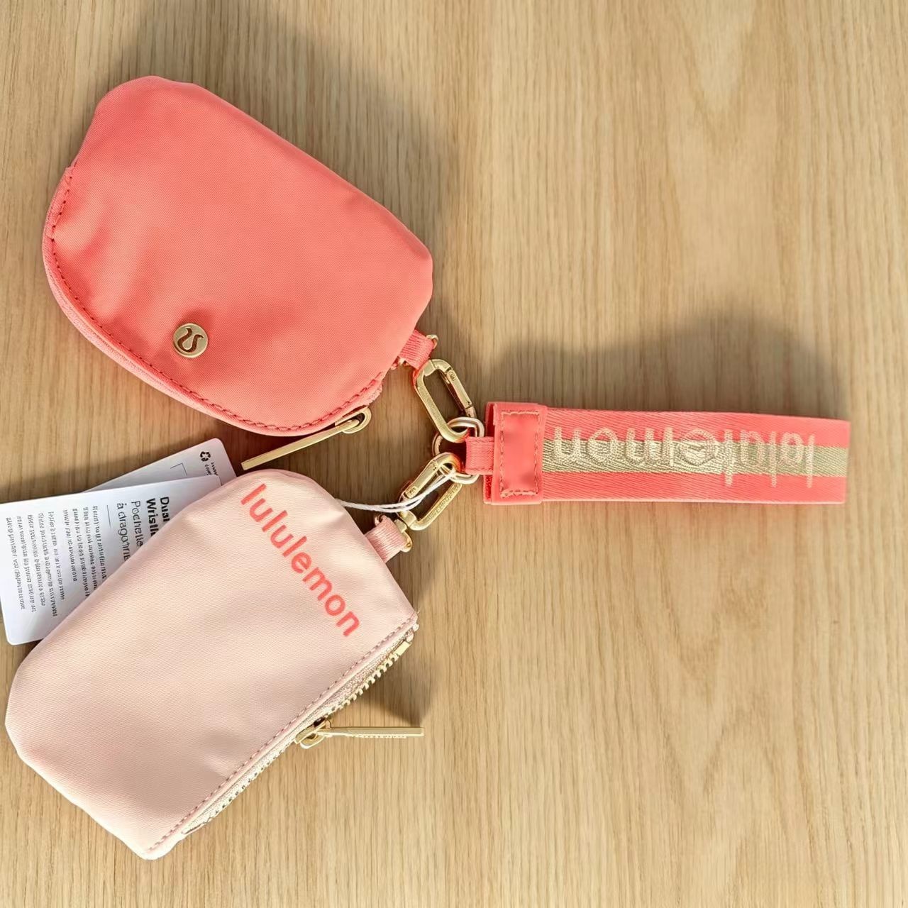 Lululemon Dual Pouch Wristlet Keychain Wallet Black, NWT