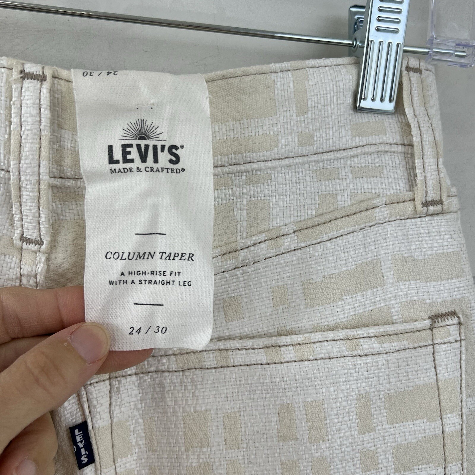 NWT Levi’s Made & Crafted Column Taper Pant 24 Plaid Italian Fabric High Rise