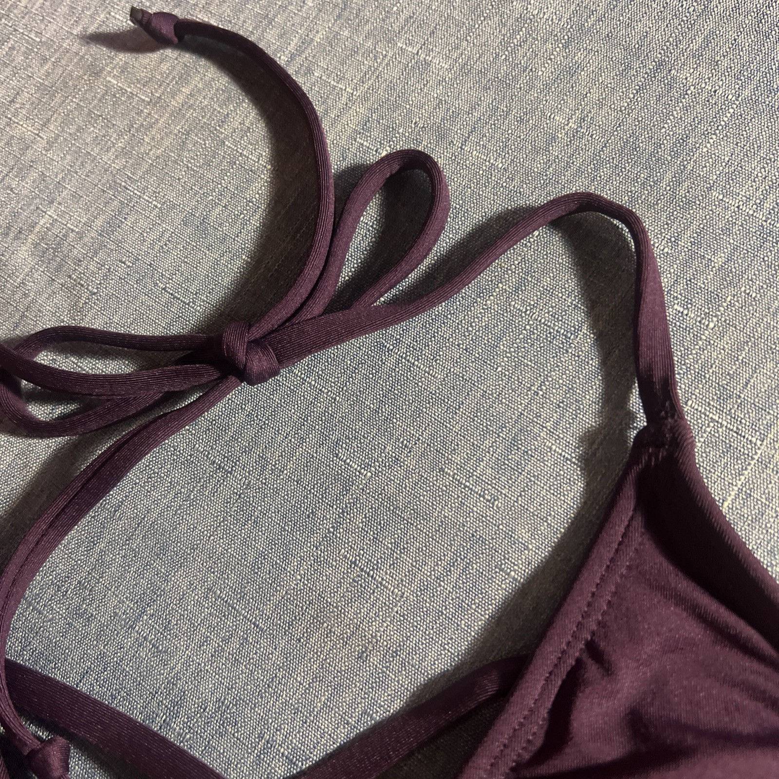 NWT Sz M Bikini A.N.A. Purple Mix Match Hologram Silver Shiny Hi-Waist Bottom