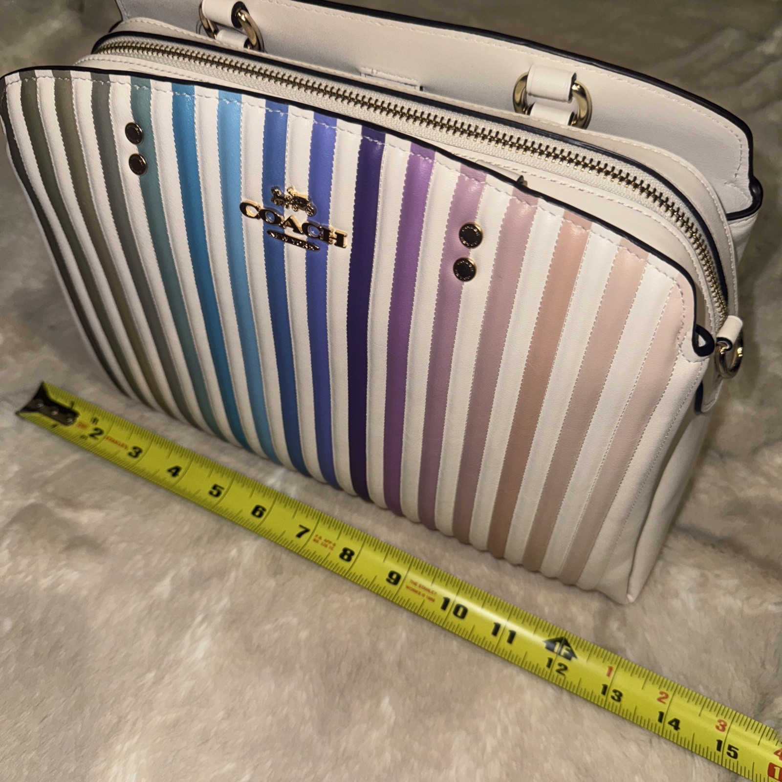 Coach 91051 Ombre Large Lillie Quilted Leather Satchel Carryall BNWT Rare