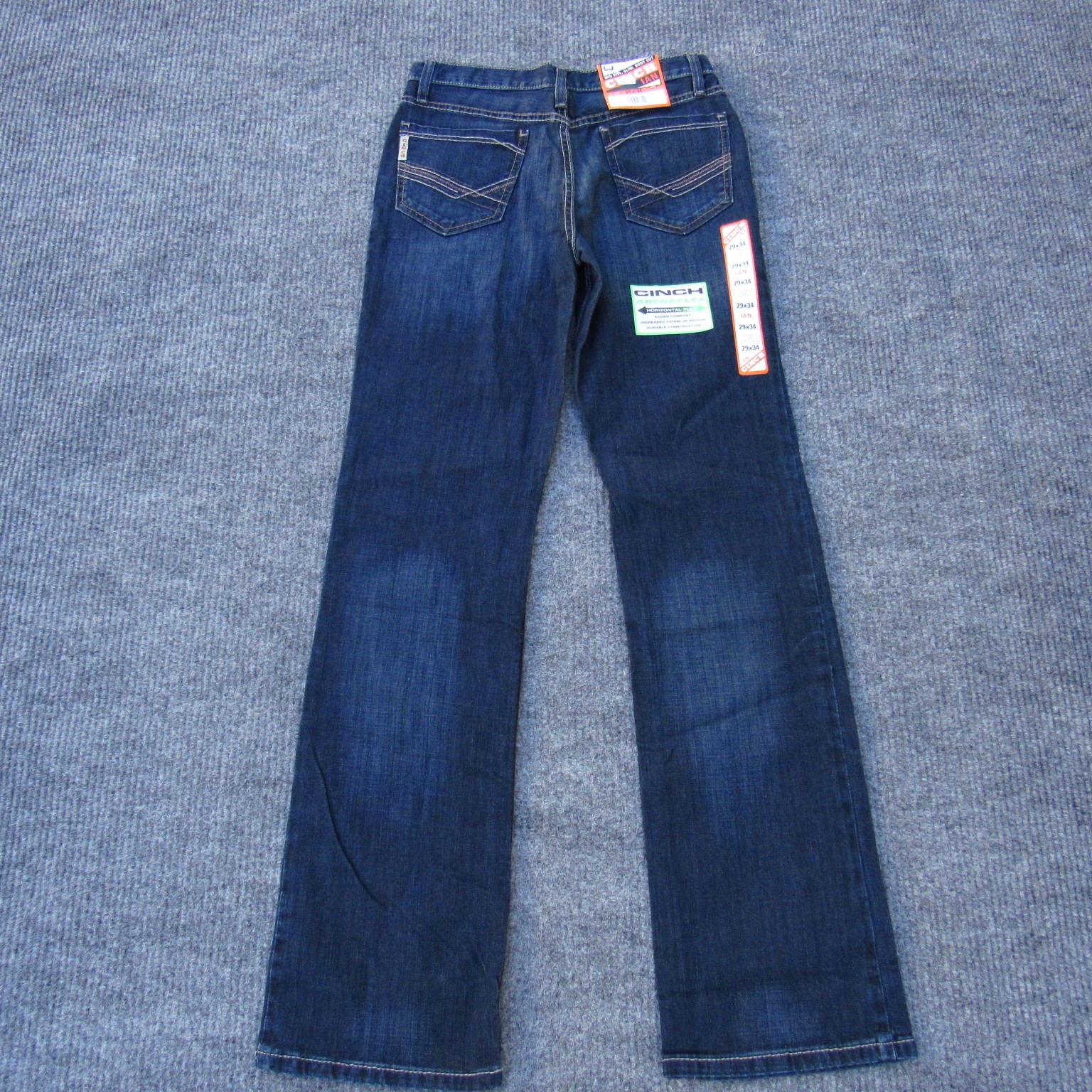 Cinch Men’s Ian Slim Fit Jeans Dark Stonewash Size 29×34 Cotton Blend NWT