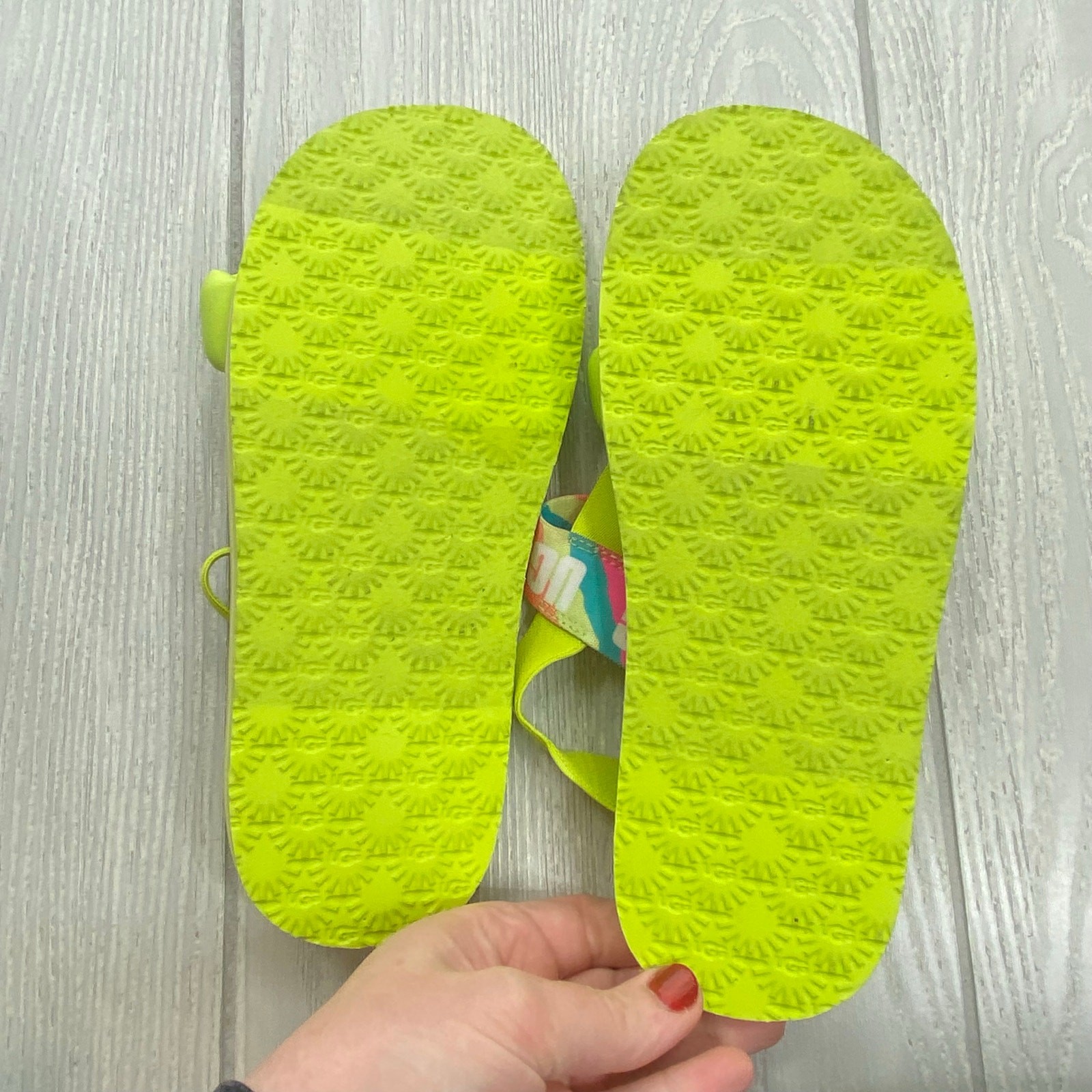 Ugg Women’s Lime Green Strappy Zuma Sling Sandals Size 6