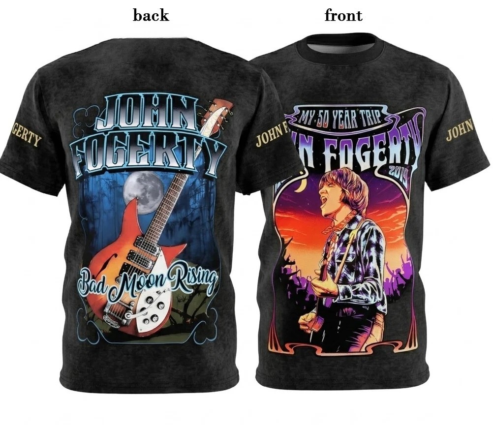 John Fogerty Tour Rock in Live Classic Style Unisex 3D T-shirt Vtg S-5XL WA5870