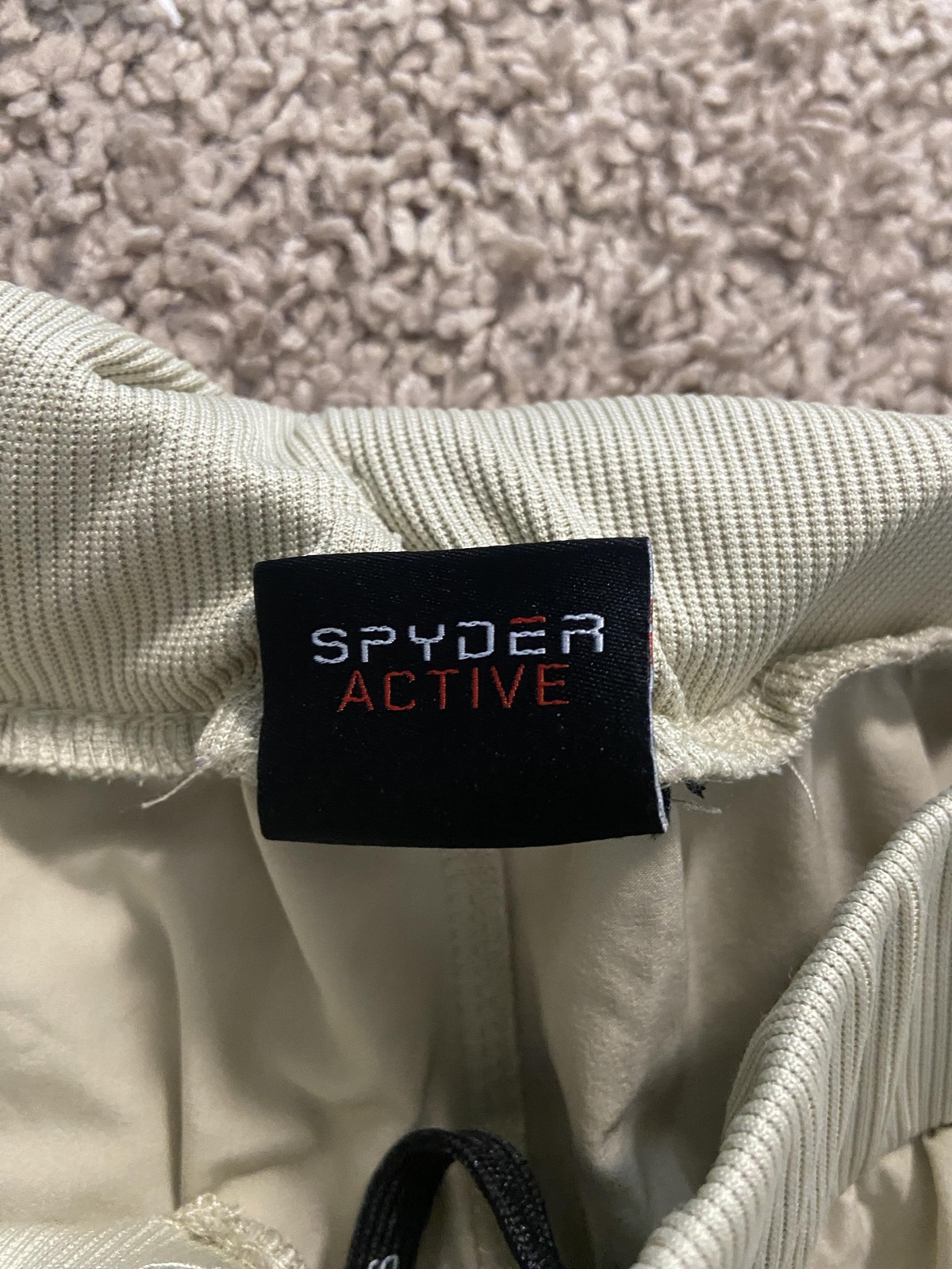 Spyder Pants Mens 30 Beige Active Jogger Elastic Waist Zip Pocket Lightweight