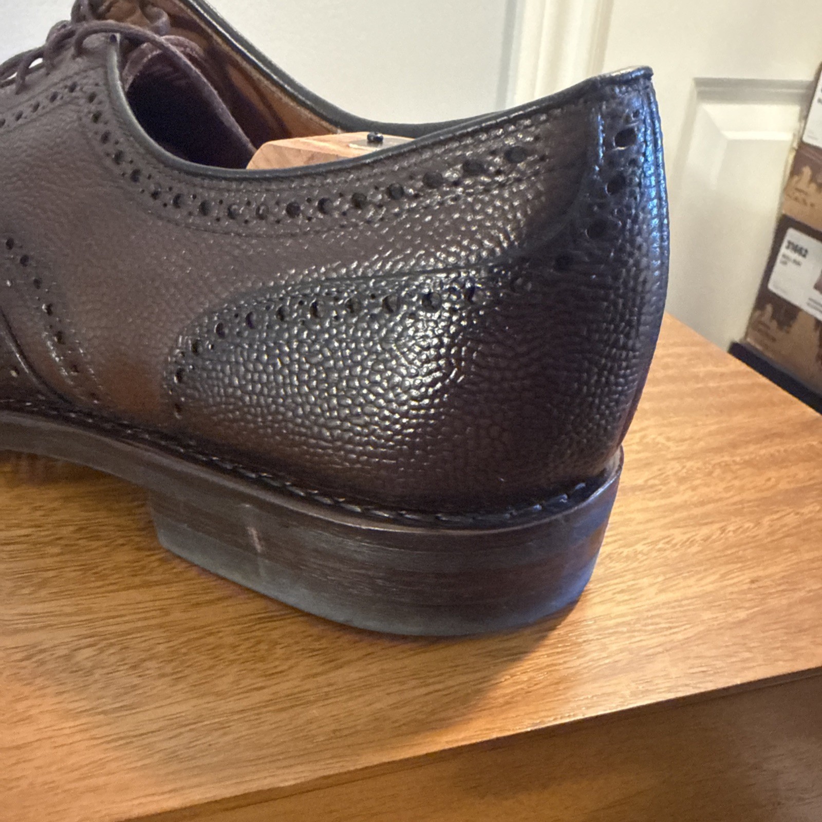 Allen Edmonds Player’s 2.0 Pebbled Brown Wingtip Dress Derby Men’s 12D Dainite