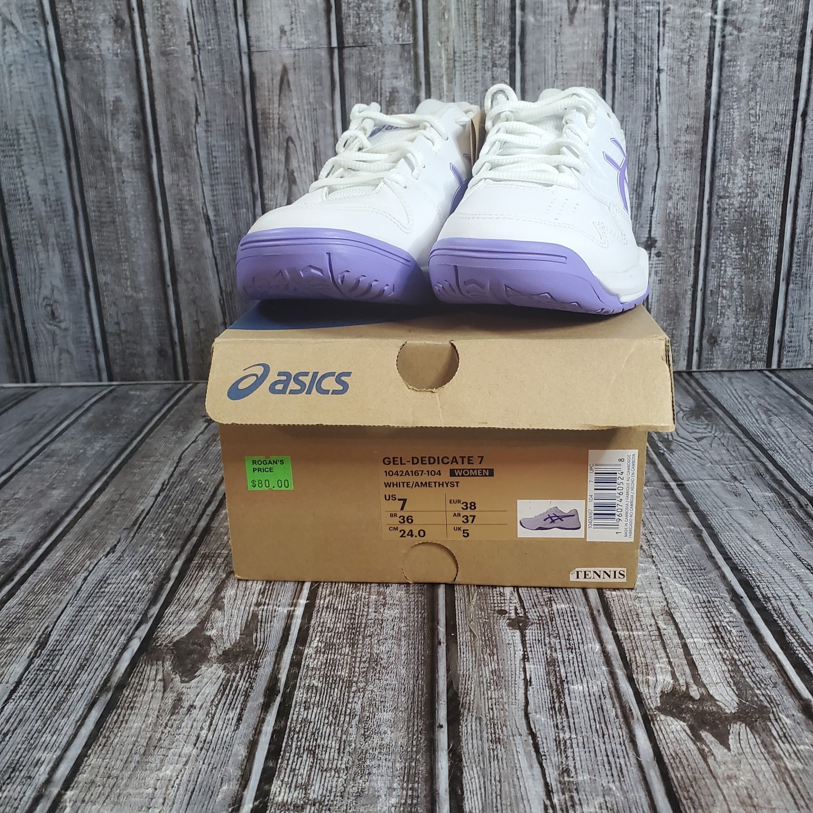 Asics Women’s Gel Dedicate 7 Tennis Pickleball Sneakers White Amethyst Size 7