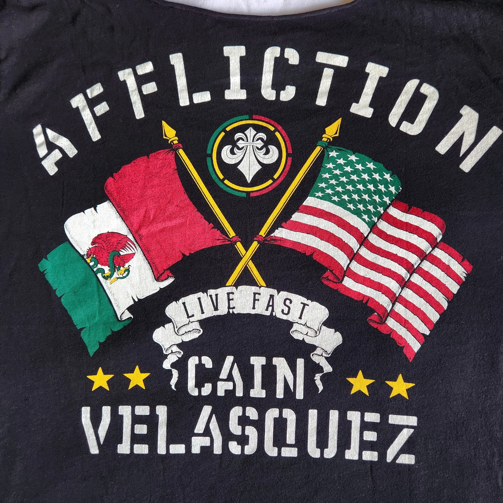 Affliction Cain Velasquez Live Fast Mexico Biker MMA Black M, L Graphic T-Shirt
