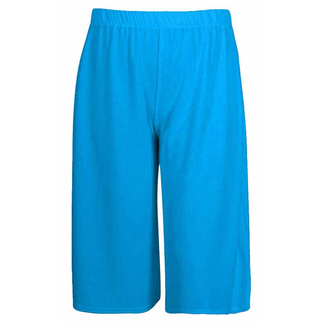 Womens 3/4 Palazzo Trousers Ladies Elasticated Stretch Wide Leg Shorts 8-26