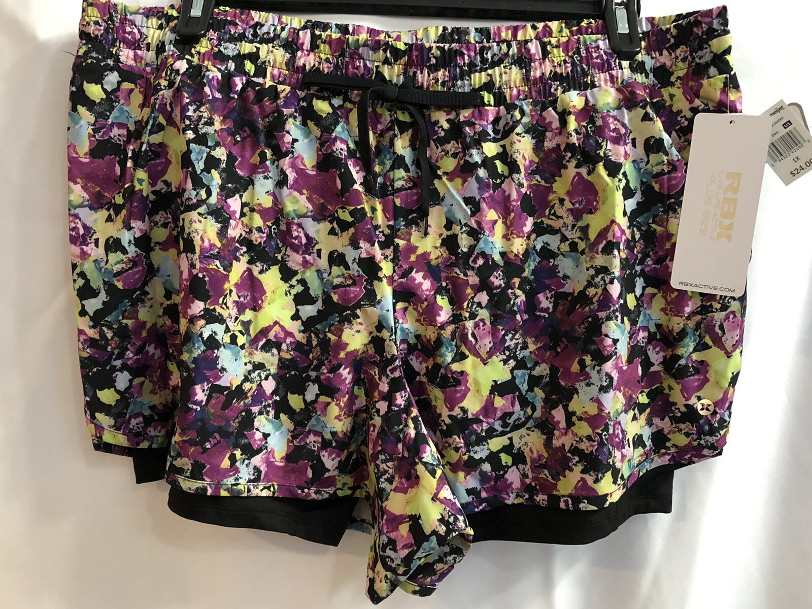 RBX Active Women’s Workout Running Shorts 1XL Attached Bike Short Athletic Gym