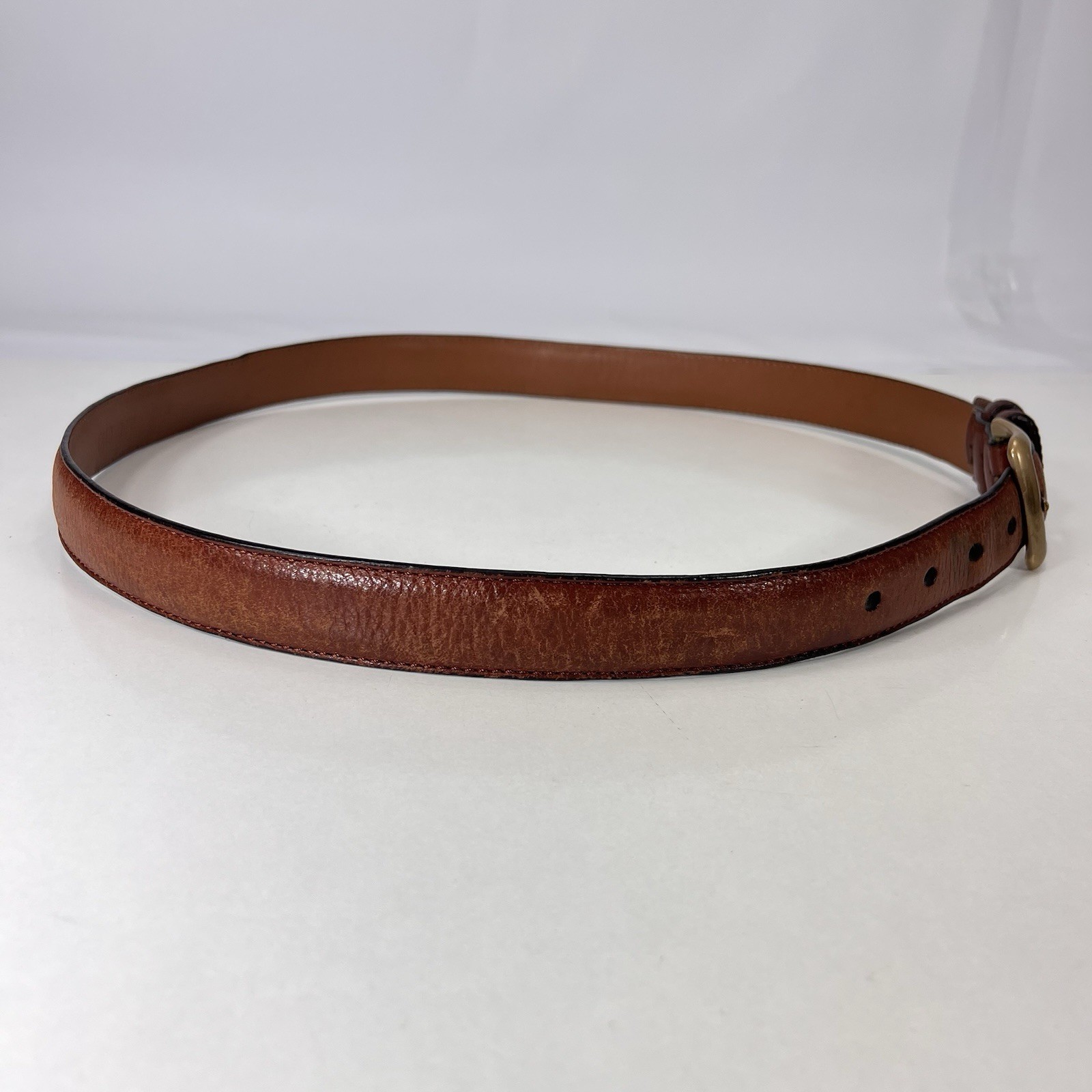 Roundtree & Yorke Worn Brown Italian Full Grain Leather Dress Belt – Men Size 36