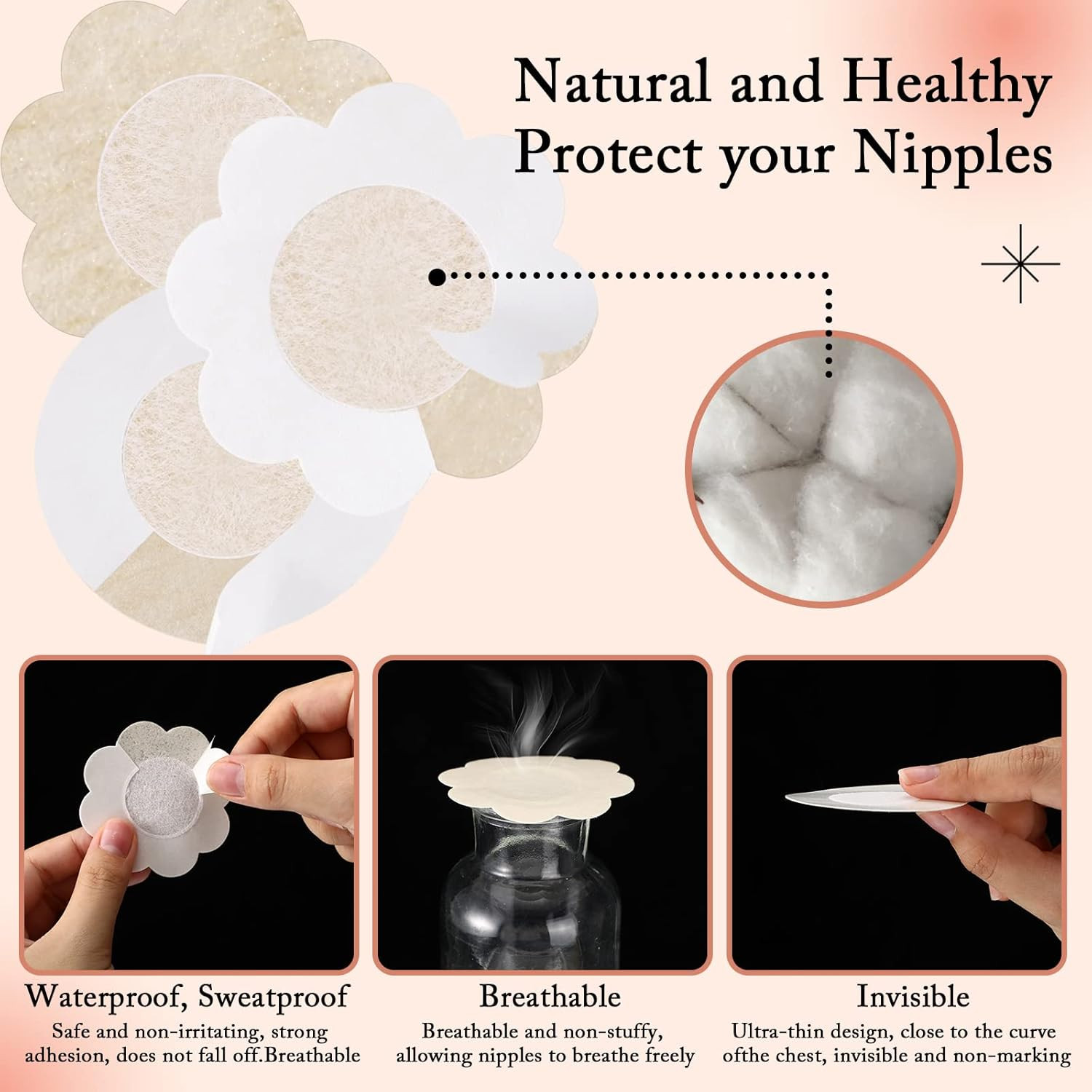 200 Pcs Nipple Breast Covers 100 Pairs Nipple Pasties Disposable Nipple Stickers