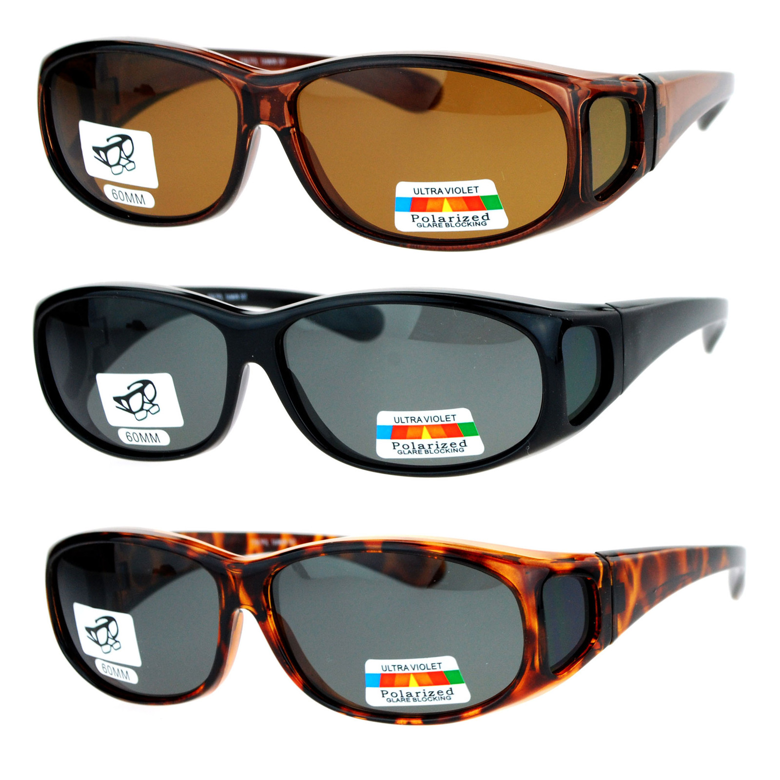 SA106 Unisex 60mm Fit Over Rectangular Anti-glare Polarized Lens Sunglasses
