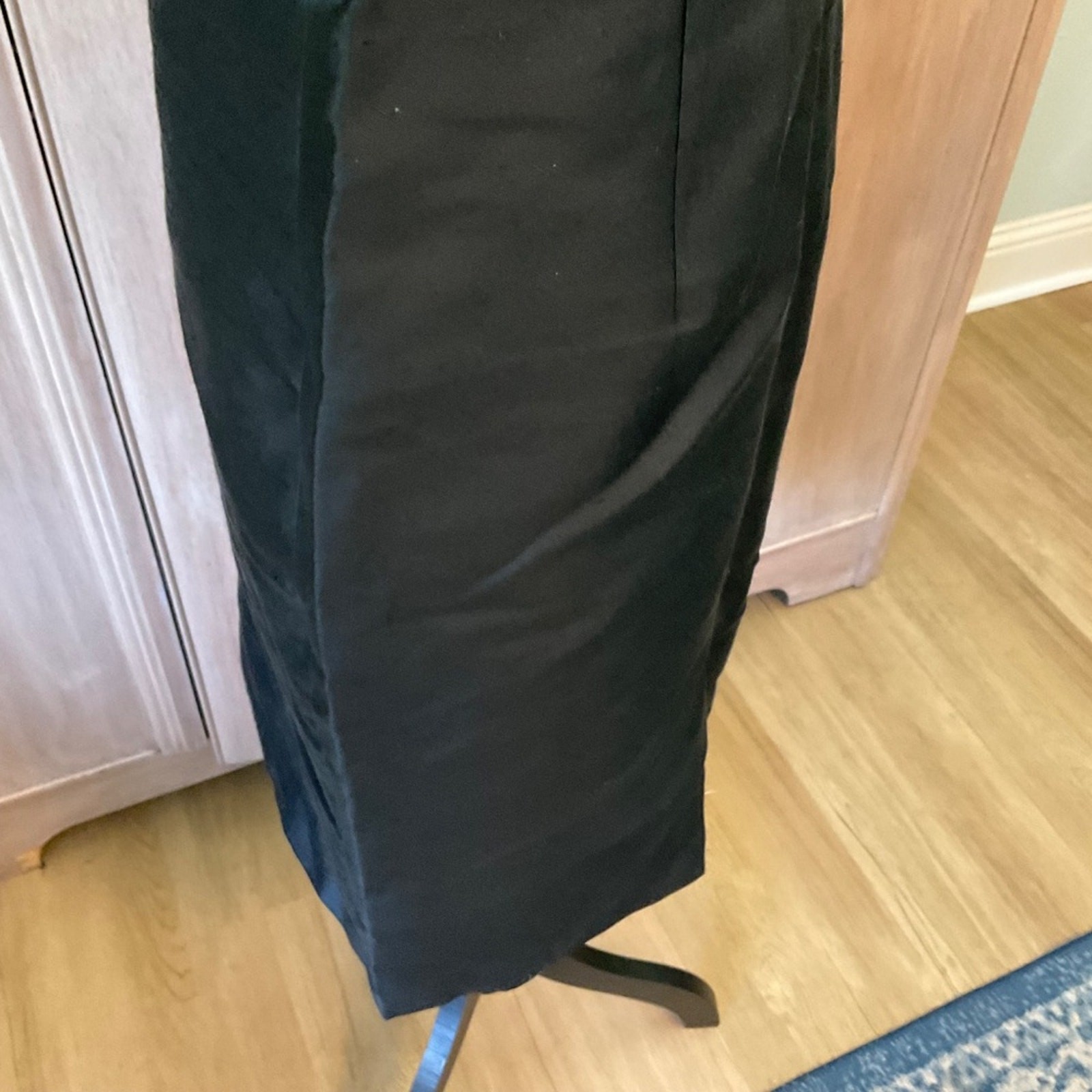 Talbots Classic Black Silk & Wool V Back Career Event Sheath Dress wool silk 10