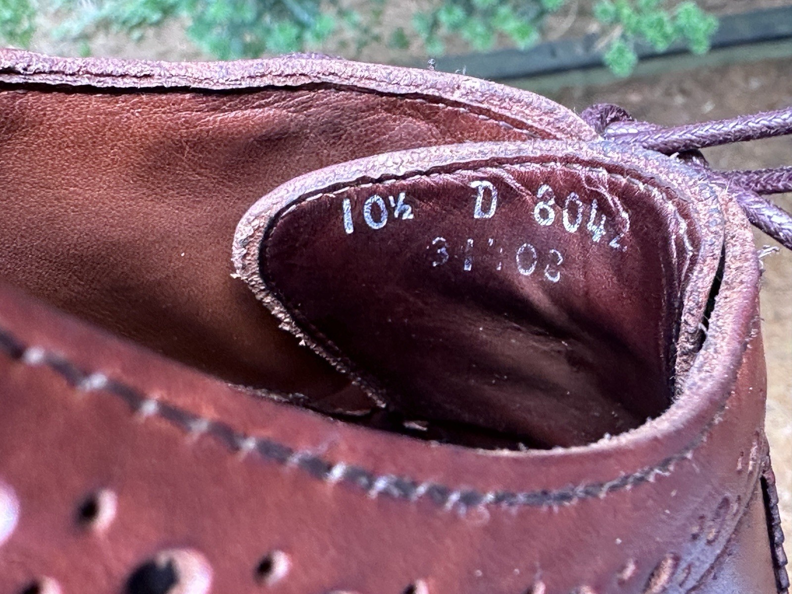 Allen Edmonds Aberdeen Brown Leather Wingtip Brogue Longwing Oxford 10.5D