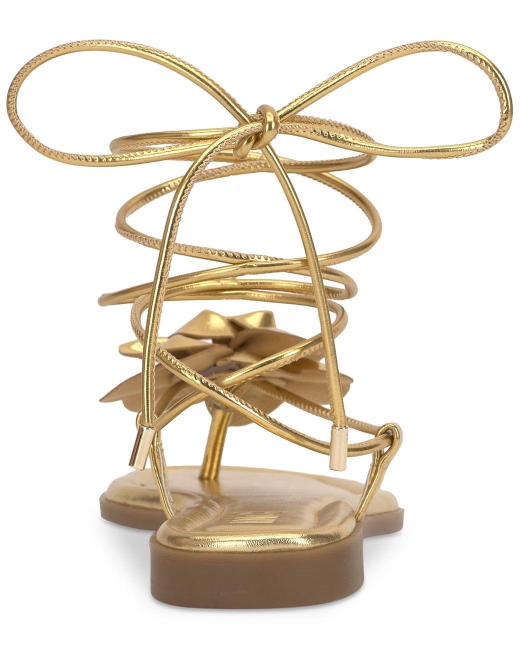 I.n.c. International Concepts Women’s Gilma Flower Flat Sandals – Gold Smooth