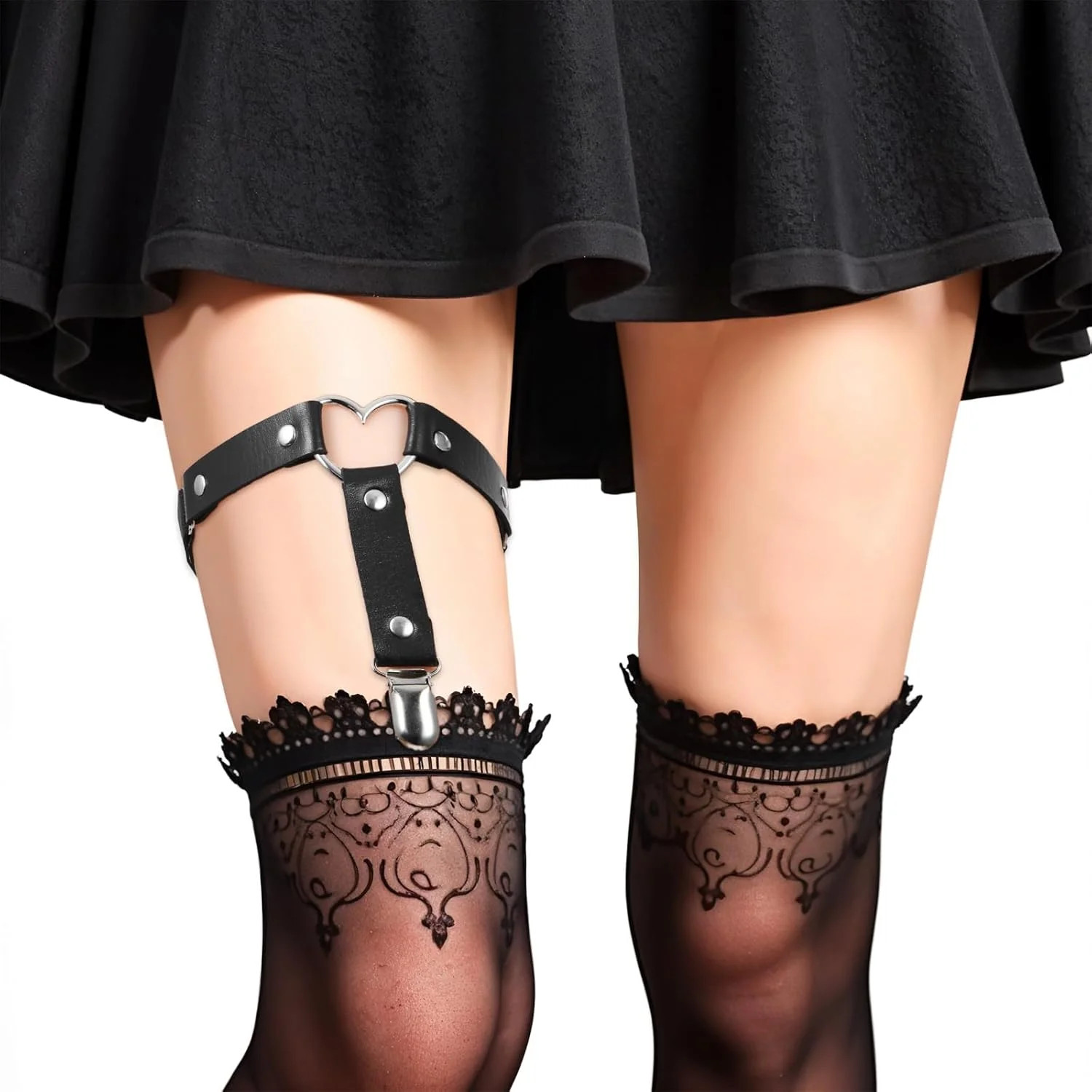 2 Pcs Leg Garter Adjustable Love Heart Garter Belts For Women Thigh Garter With