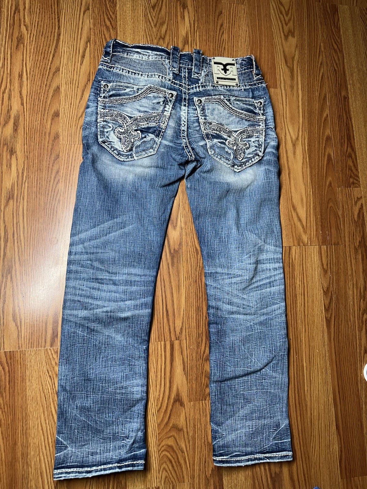 Buckle Revival Men’s Blue Medium Wash Slim Straight Denim Jeans Cotton 5-Pocket