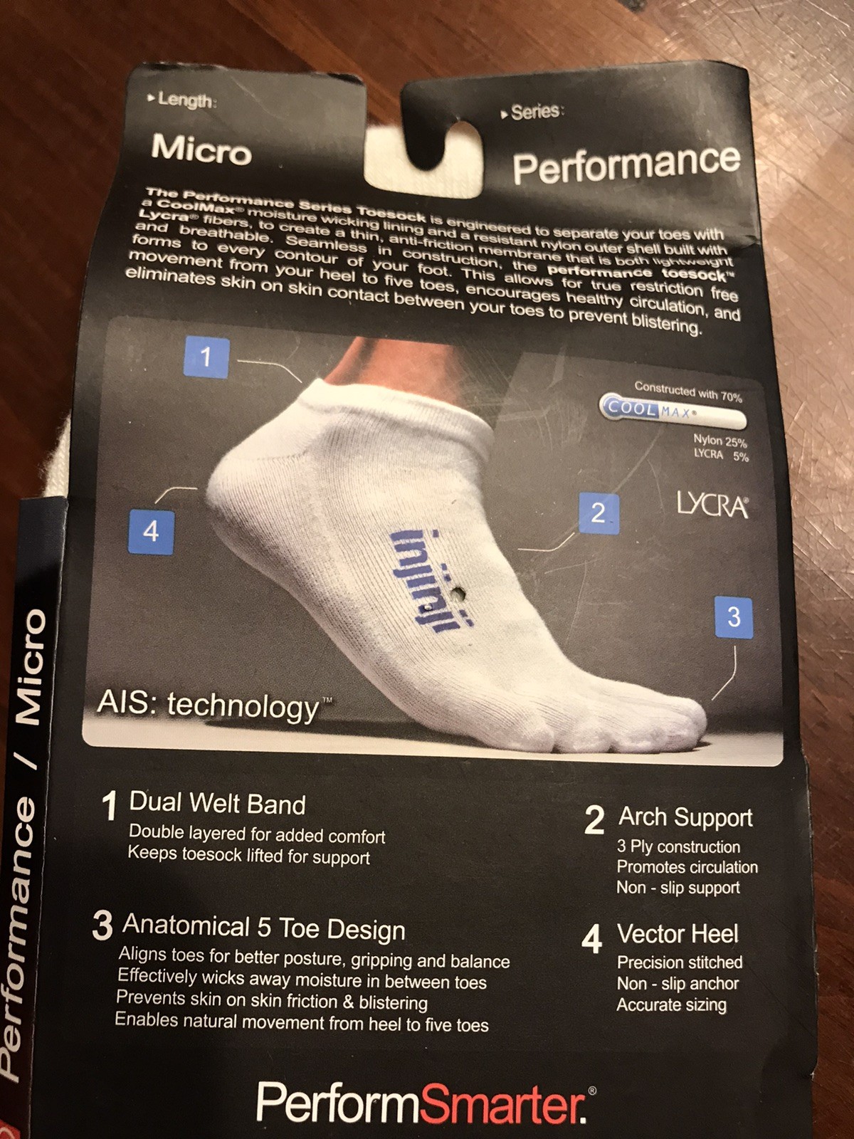 INJINJI Toe Socks Micro-Crew Medium NuBamboo Yoga M(8-10.5) W(9-11.5) White New