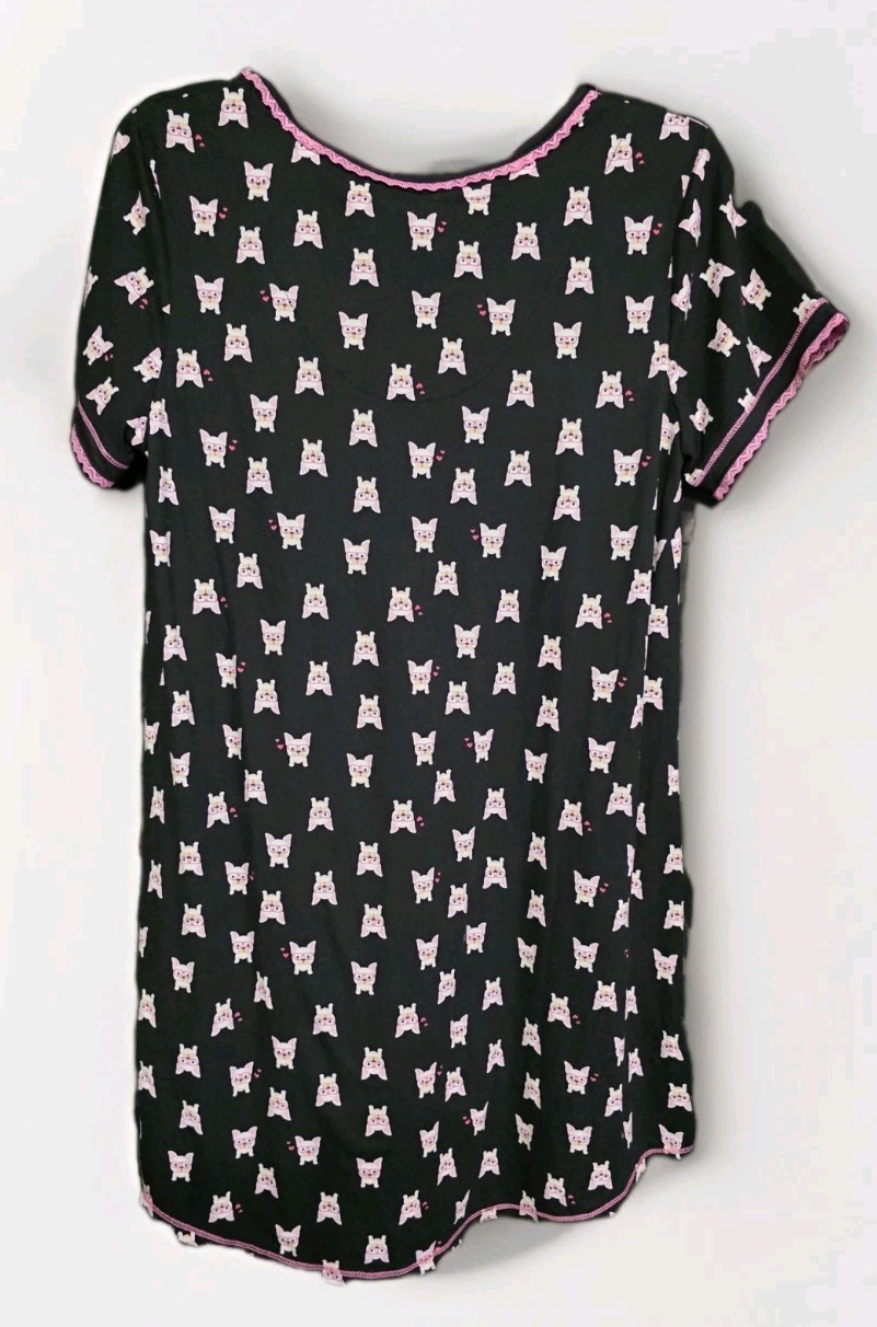 NWT Kensie All Over Frenchie Dog Print Sleep Shirt Nightgown Pajama Women’s M