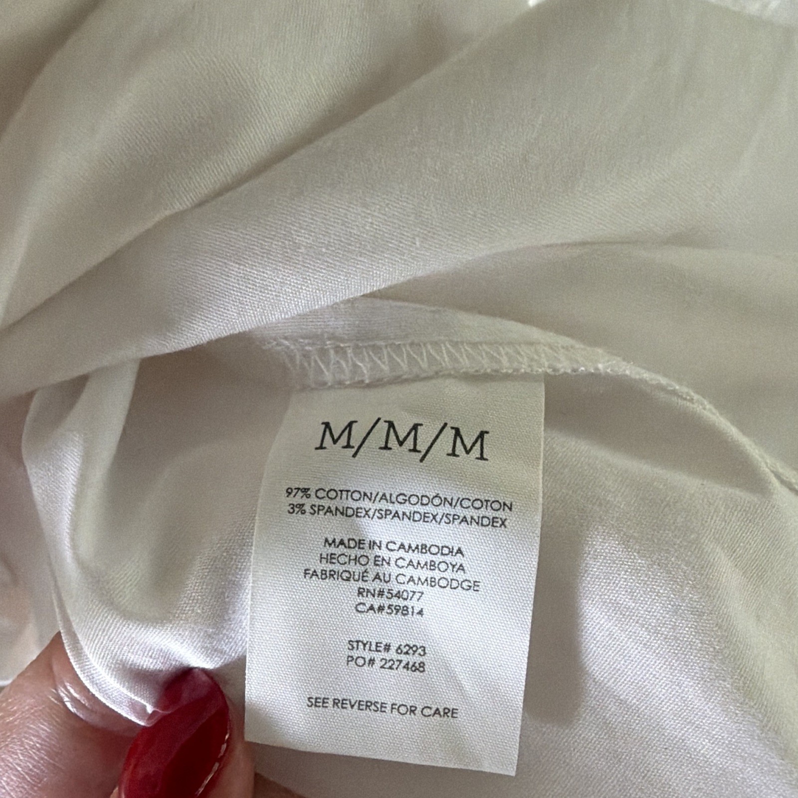 cabi Women’s M White Solid Collared Long Sleeve Woven Tie-Front Blouse