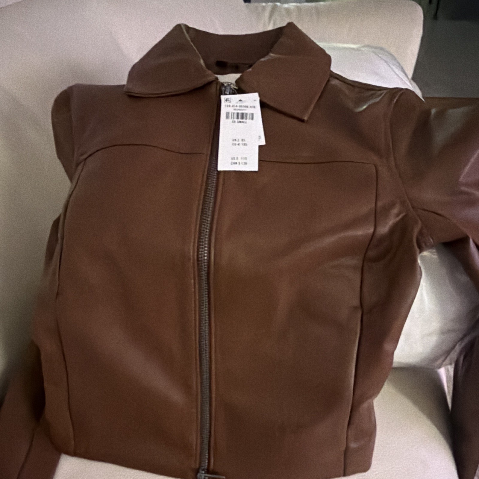 Abercrombie & Fitch Women’s Brown Full Zip Collared Short Jacket XXS