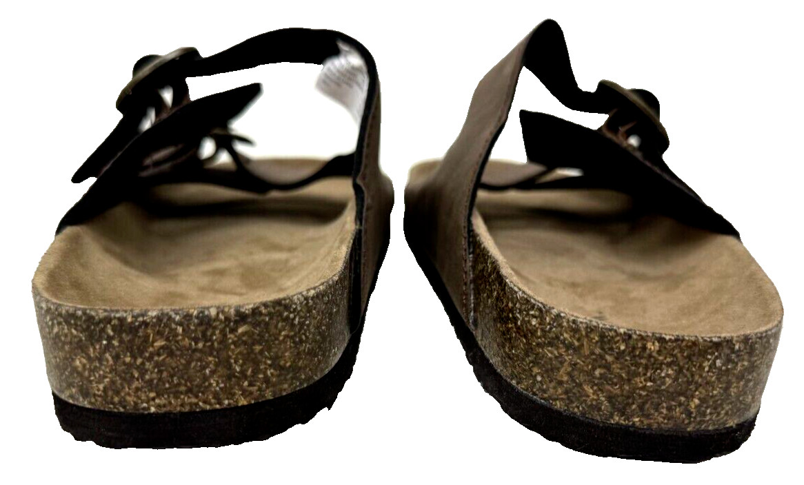 Goodfellow Women’s Double Buckle Comfort Slip On Slide Sandals Brown Size:7 102P