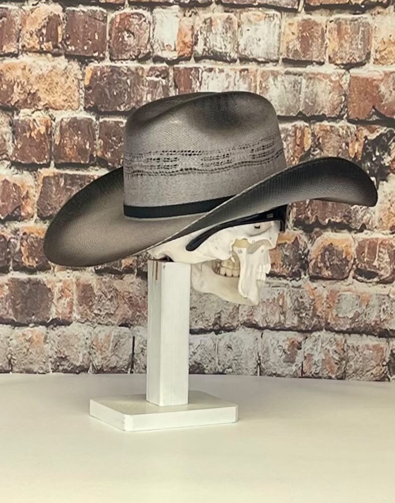 Bull-Hide, Bangora Gray/Black Straw Cowboy Hat: 4″ Brim, Elastic Bandana HAND-