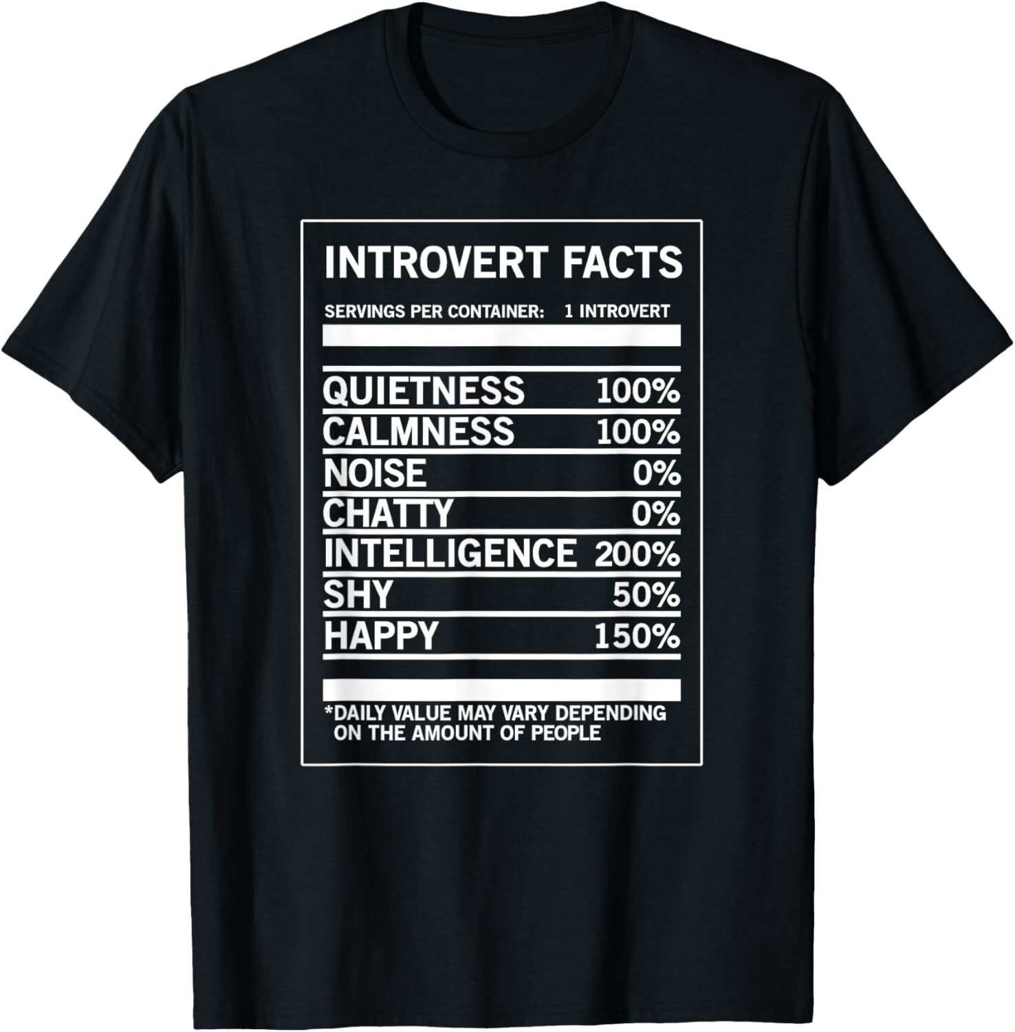 Introvert Facts Funny Witty Shy People Gift Tee Unisex T-Shirt