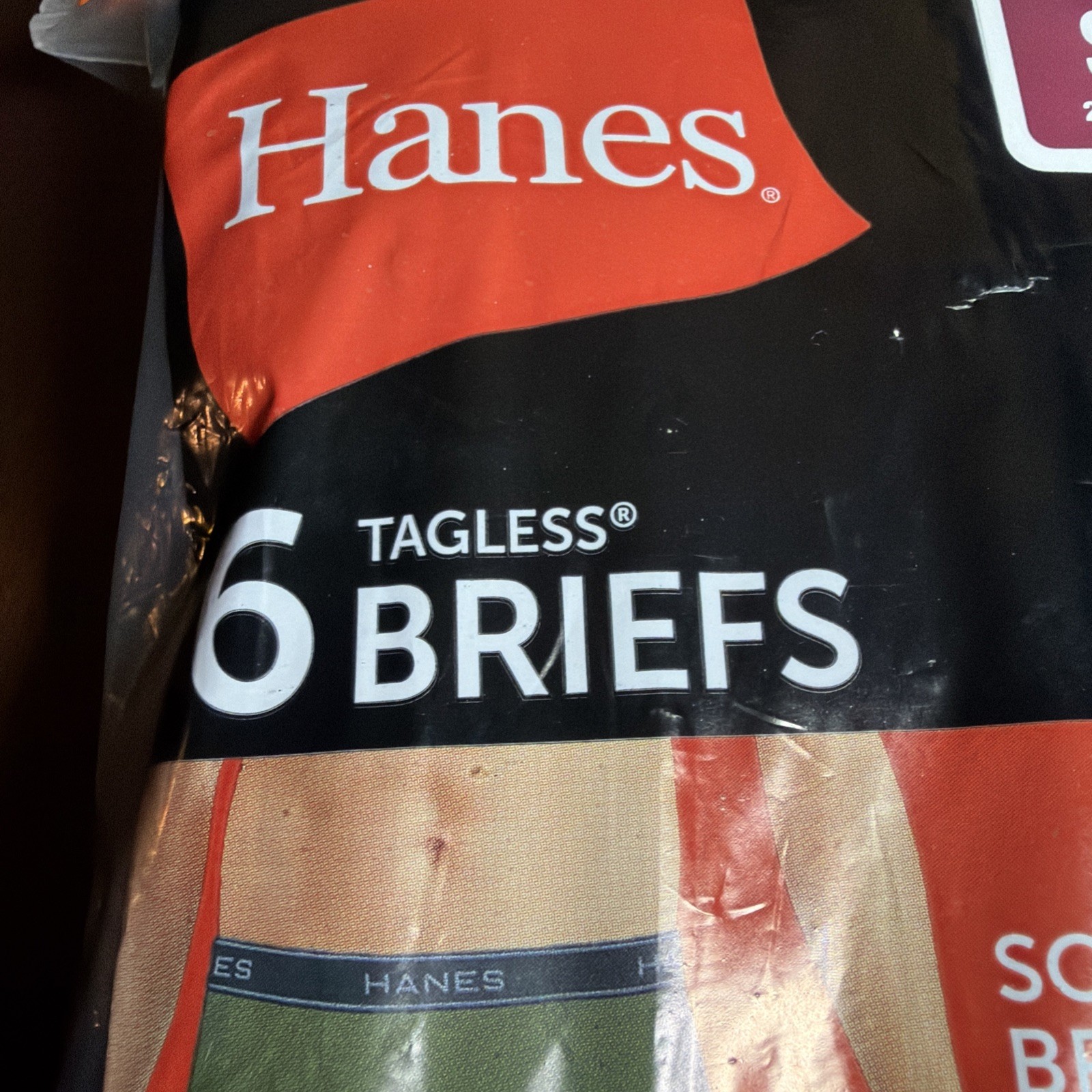 Hanes Men’s 6 Tagless Briefs Small 28-30” Mid Rise New In Sealed Package (T)