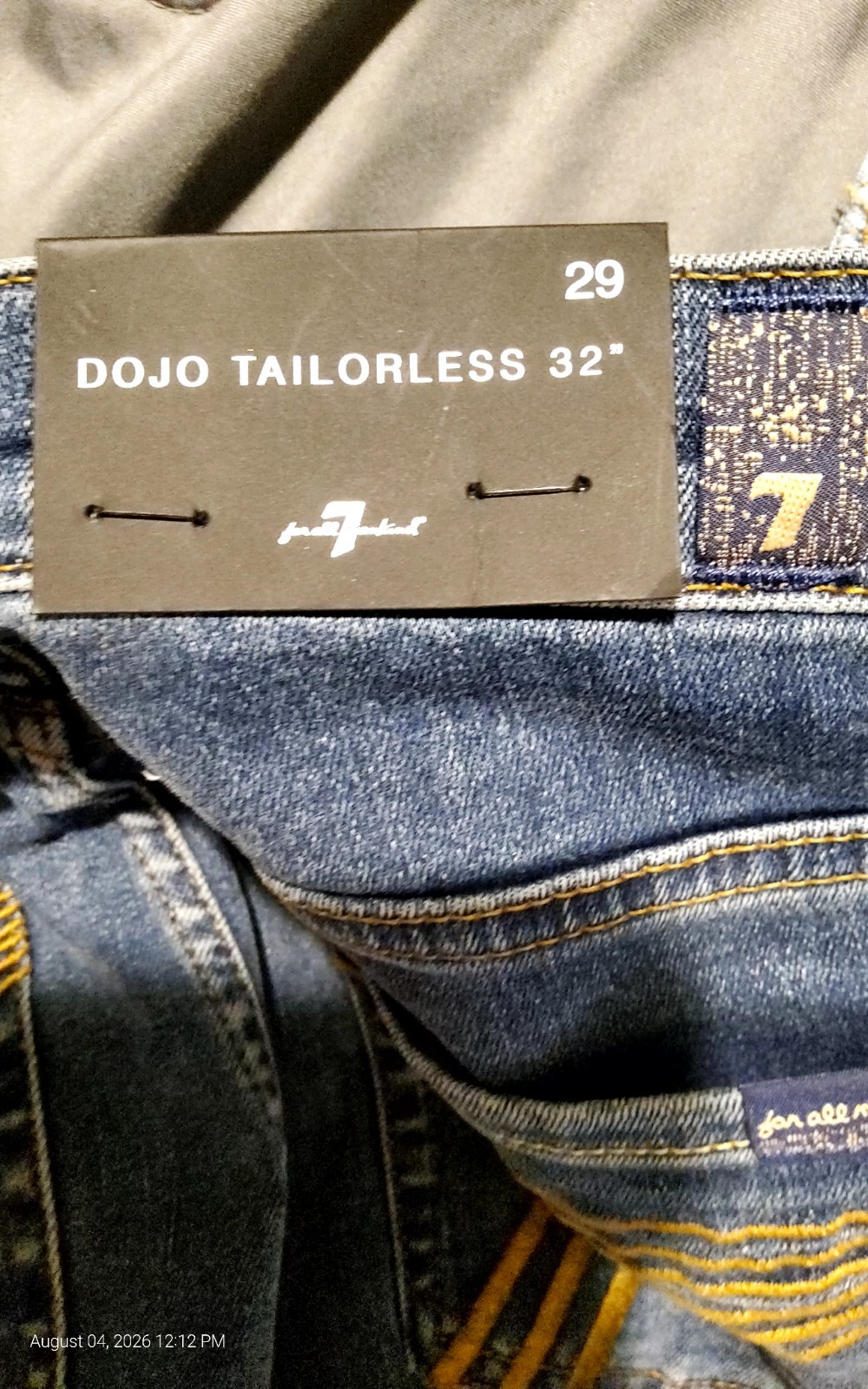 7 for all mankind Dojo Taylorless Bronze Stripe Medium Wash jeans Sz 29 Reg