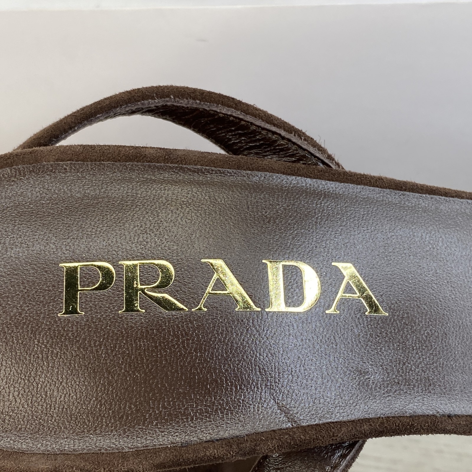 Prada Platform Pumps 115mm Women’s Size US6.5 EU36.5 Dark Brown Suede Sandals