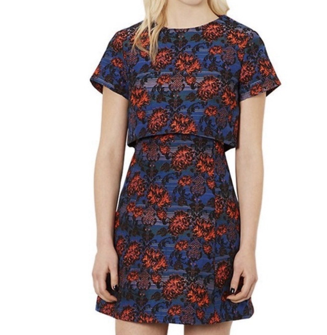 Topshop Brocade Cut out Mini Dress 4