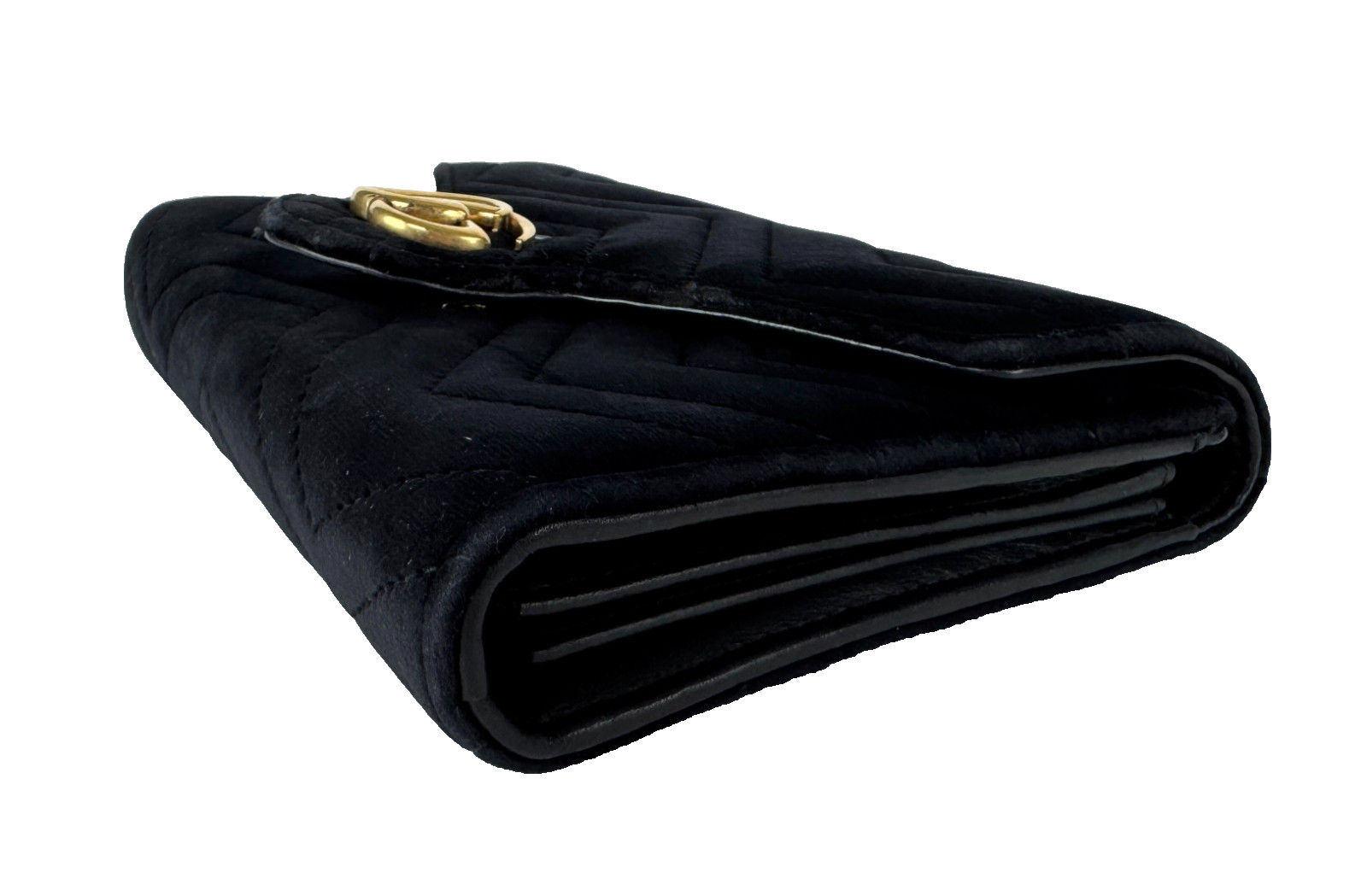 Gucci Auth Black Velvet Leather GG Marmont Mini Chain Strap Bag Wallet Crossbody