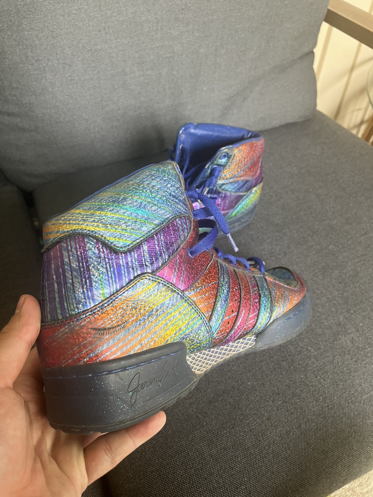 Adidas Js Wings Jeremy Scott Rainbow Foil Q23650 Vintage Sz 13