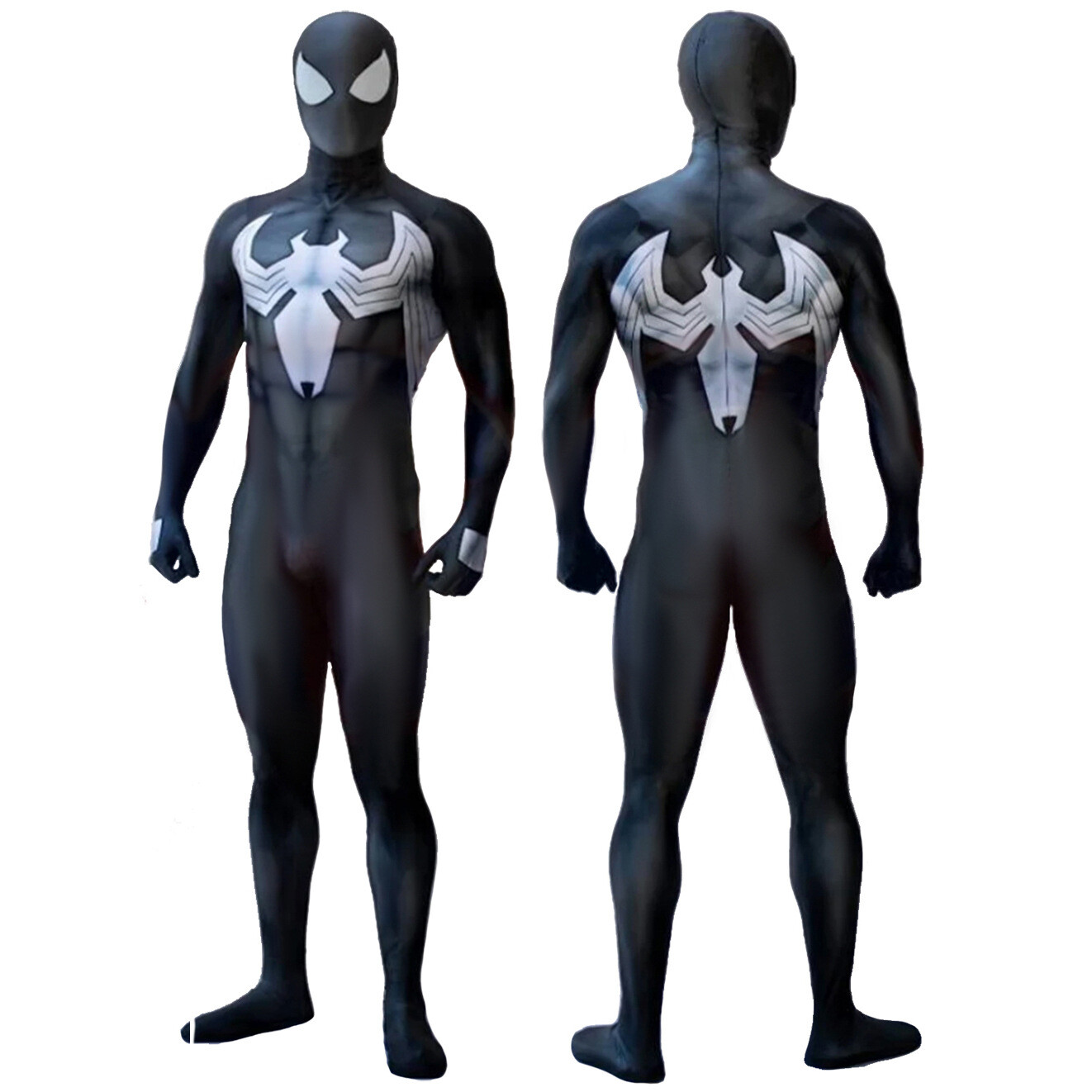 Upgraded Black Venom Spider-man Jumpsuit Halloween Cosplay Suit Costume Party