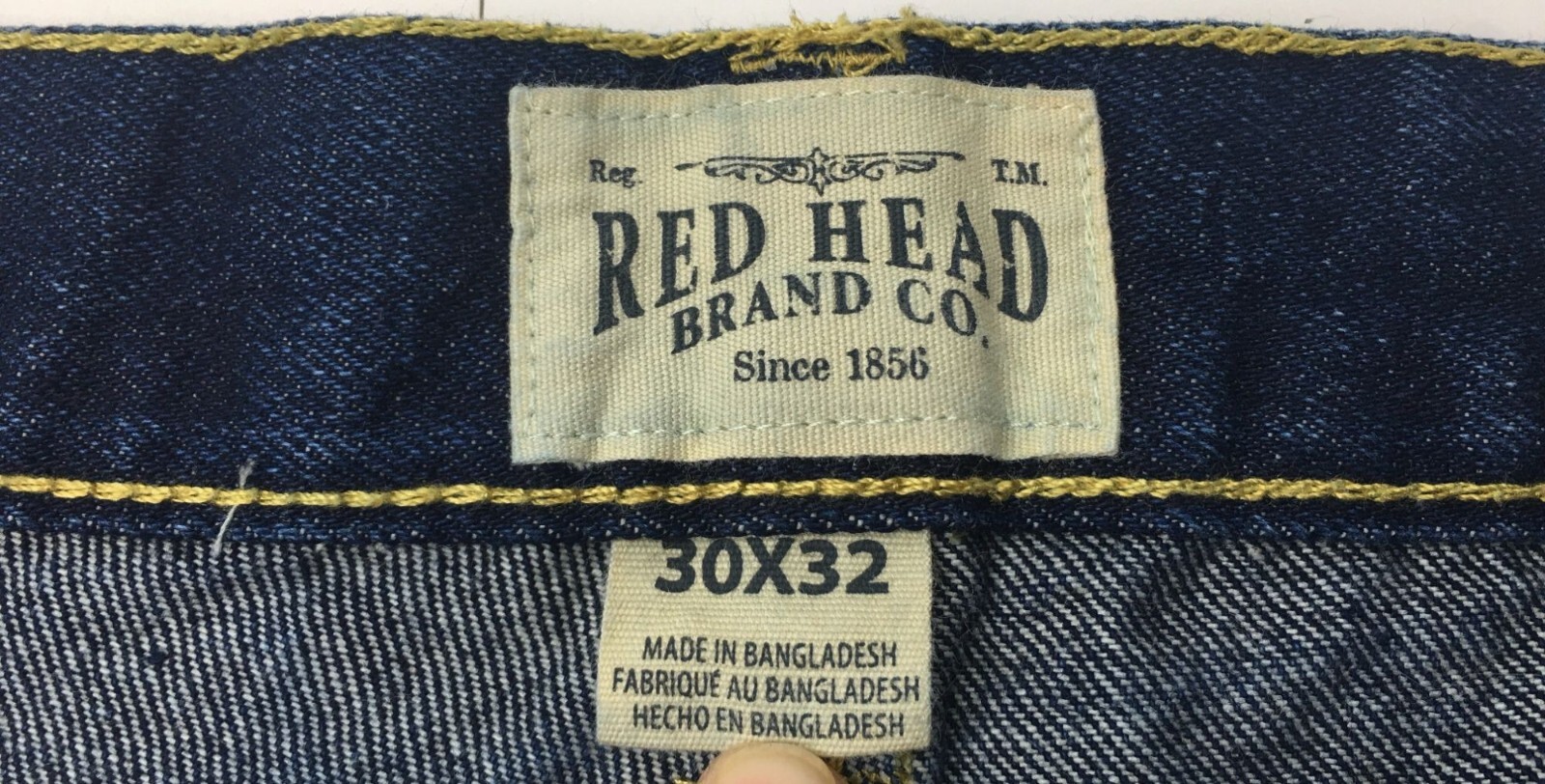 Red Head Jeans Mens Size 30 x 32 Dark Wash Straight Leg Blue Denim 100% Cotton