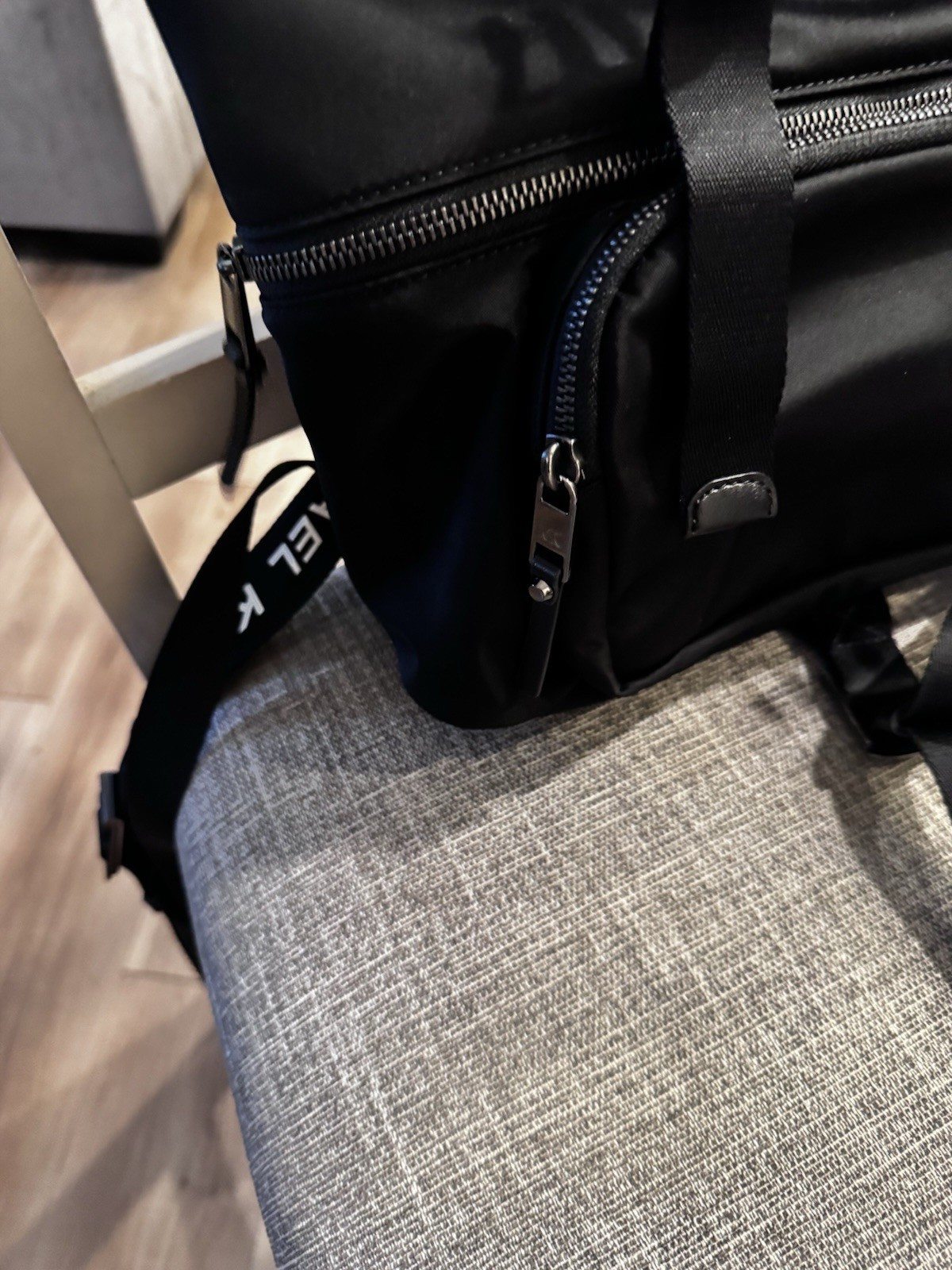 Michael Kors Large Flap Backpack Black Logo, Adjustable Straps, Outer Pockets