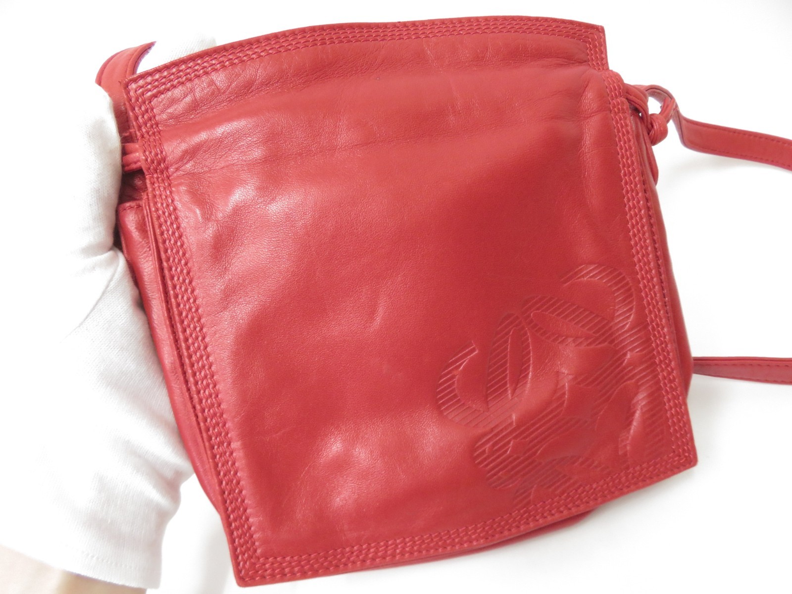 Authentic LOEWE Anagram Flamenco Lambskin Nappa Leather Shoulder Bag S#53675